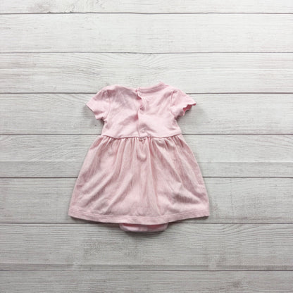 Carter’s Baby Girl Pink Dress Bunny Applique Bodysuit Easter 9-12 Months