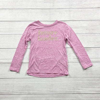 The Children’s Place “Future Leader” Glitter Graphic Tee Girls Shirt S 5-6