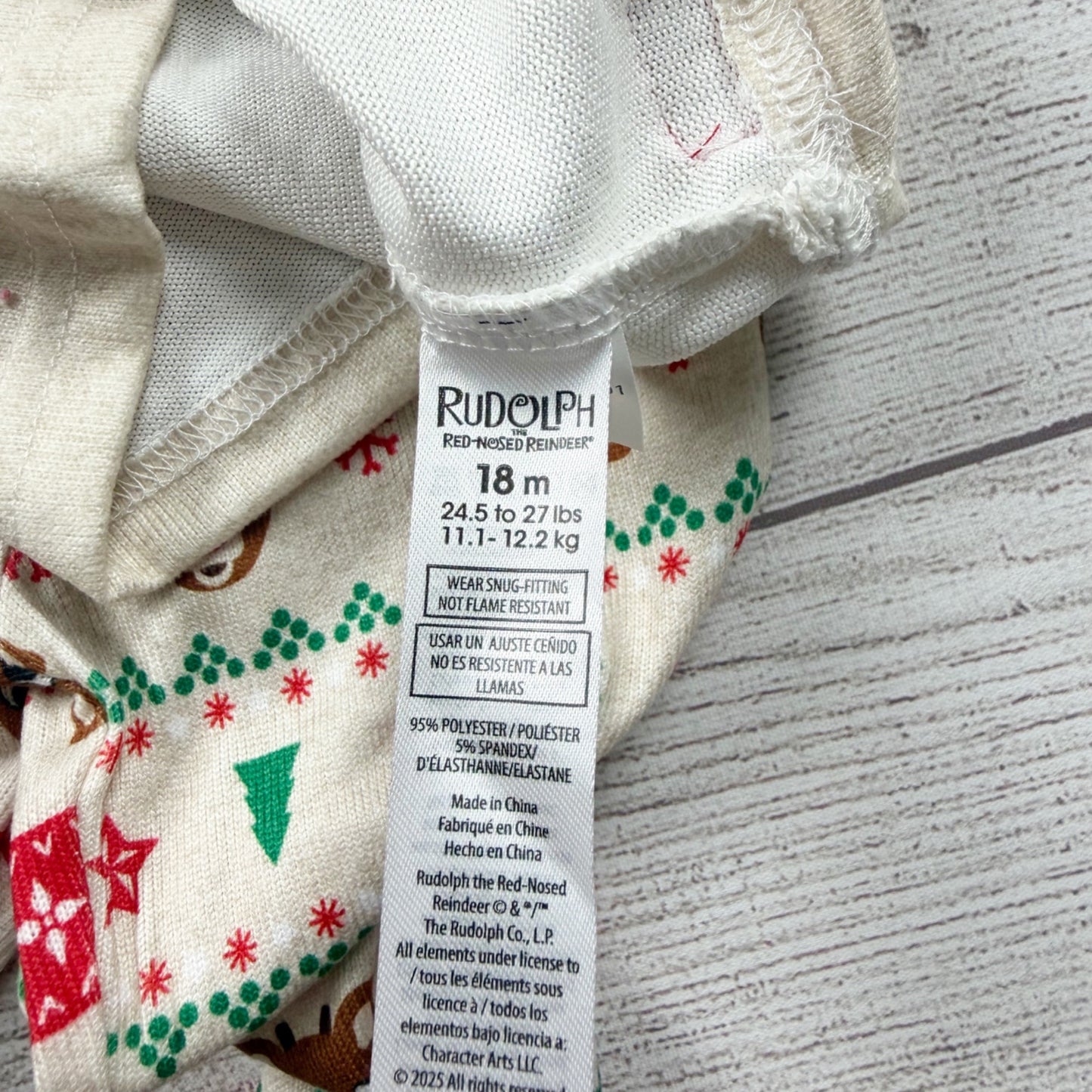 Rudolph The Red Nosed Reindeer Baby Pajama Set Christmas NWT 12-18 Months