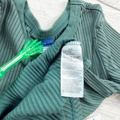Old Navy Girls Green Ribbed Long Sleeve Top Stretch Knit NWT M 8