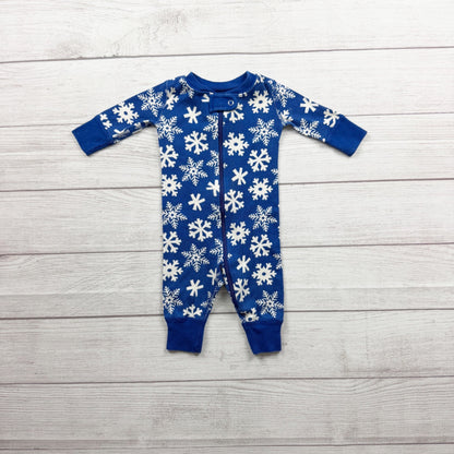 Hanna Andersson Baby Organic Cotton Snowflake Pajamas Blue 0-3 Months