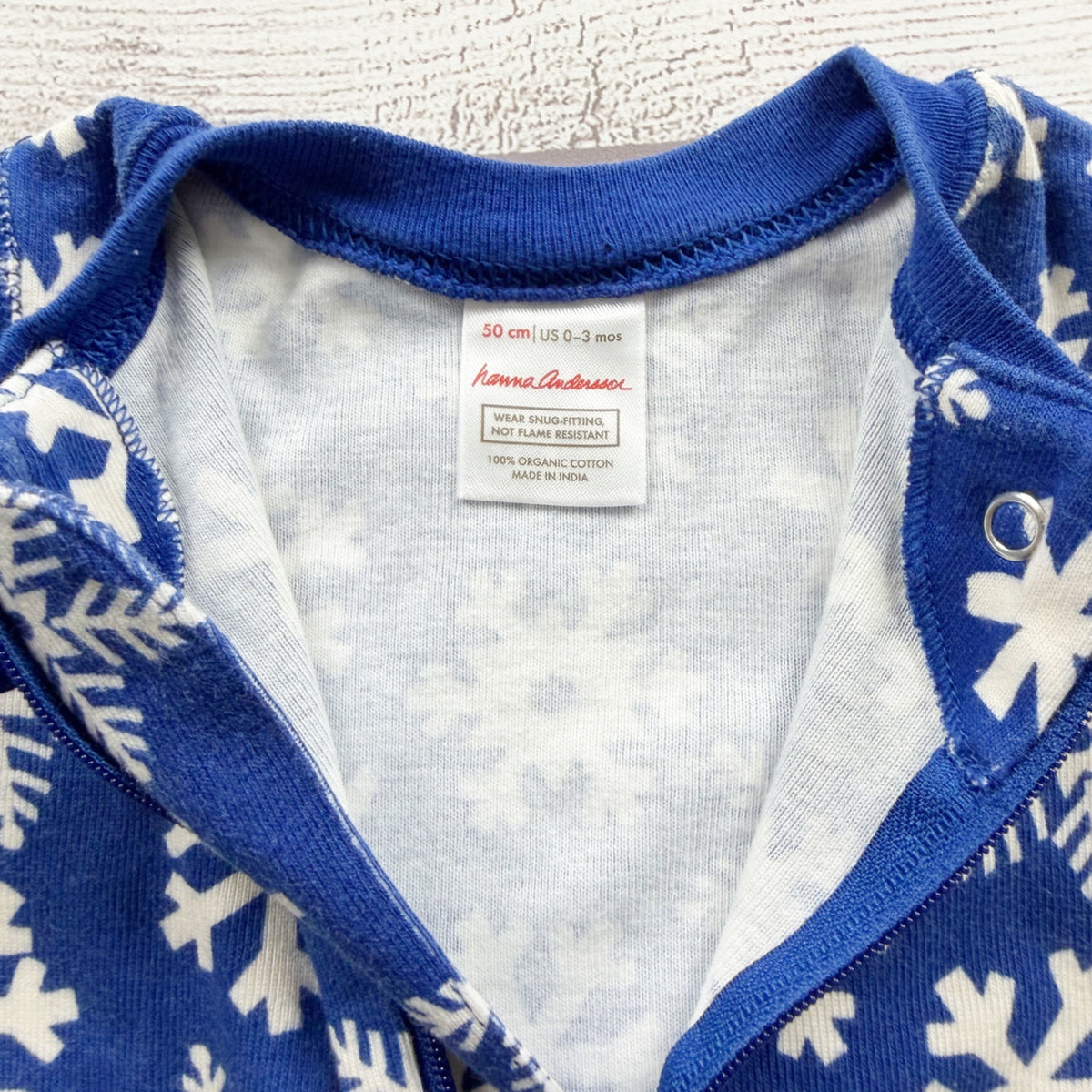 Hanna Andersson Baby Organic Cotton Snowflake Pajamas Blue 0-3 Months