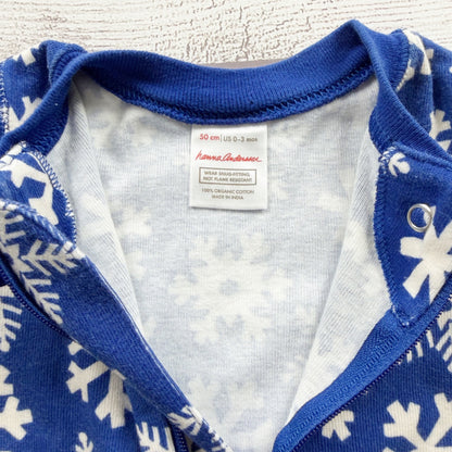 Hanna Andersson Baby Organic Cotton Snowflake Pajamas Blue 0-3 Months