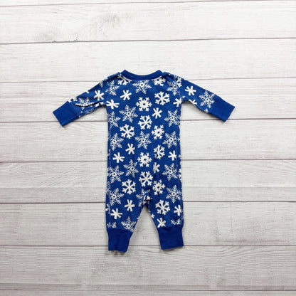 Hanna Andersson Baby Organic Cotton Snowflake Pajamas Blue 0-3 Months