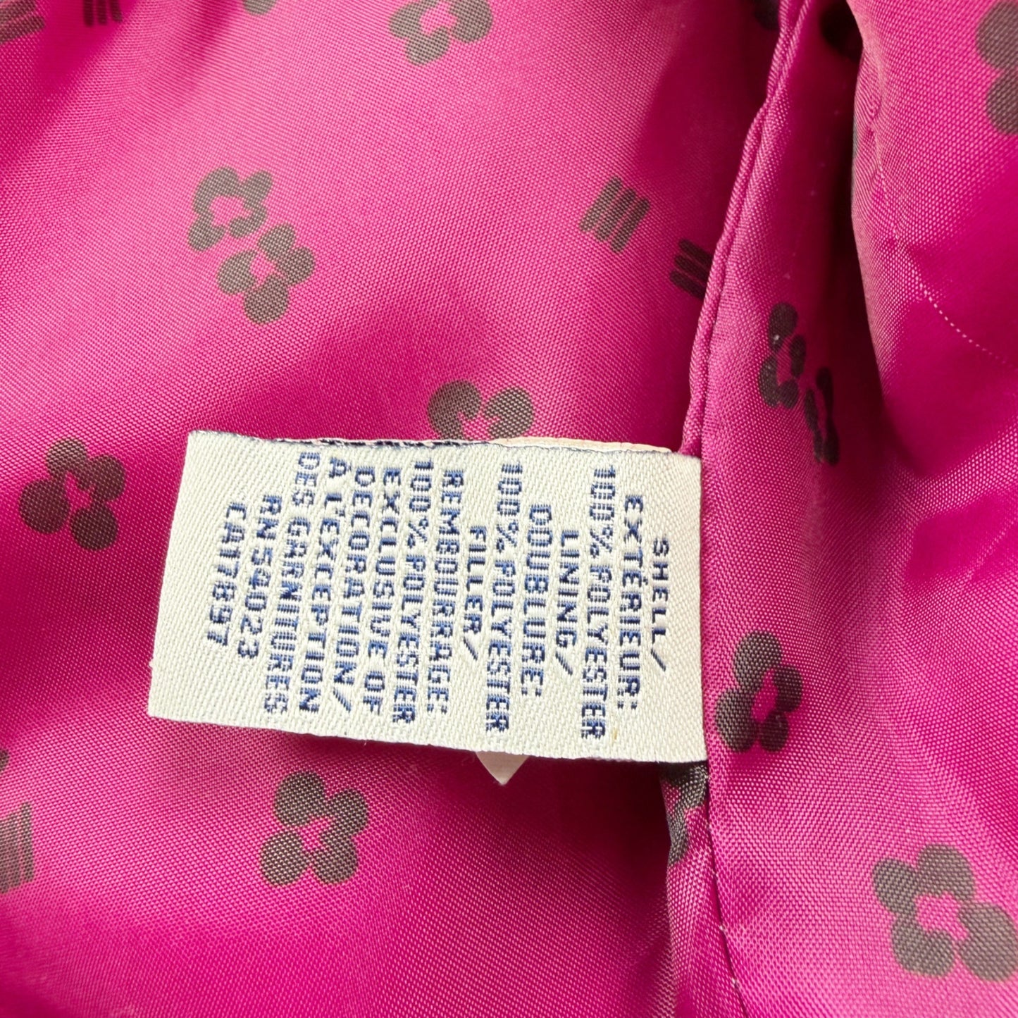 Old Navy Girls Brown Quilted Puffer Vest Pink Lining Full Zip Lightweight S