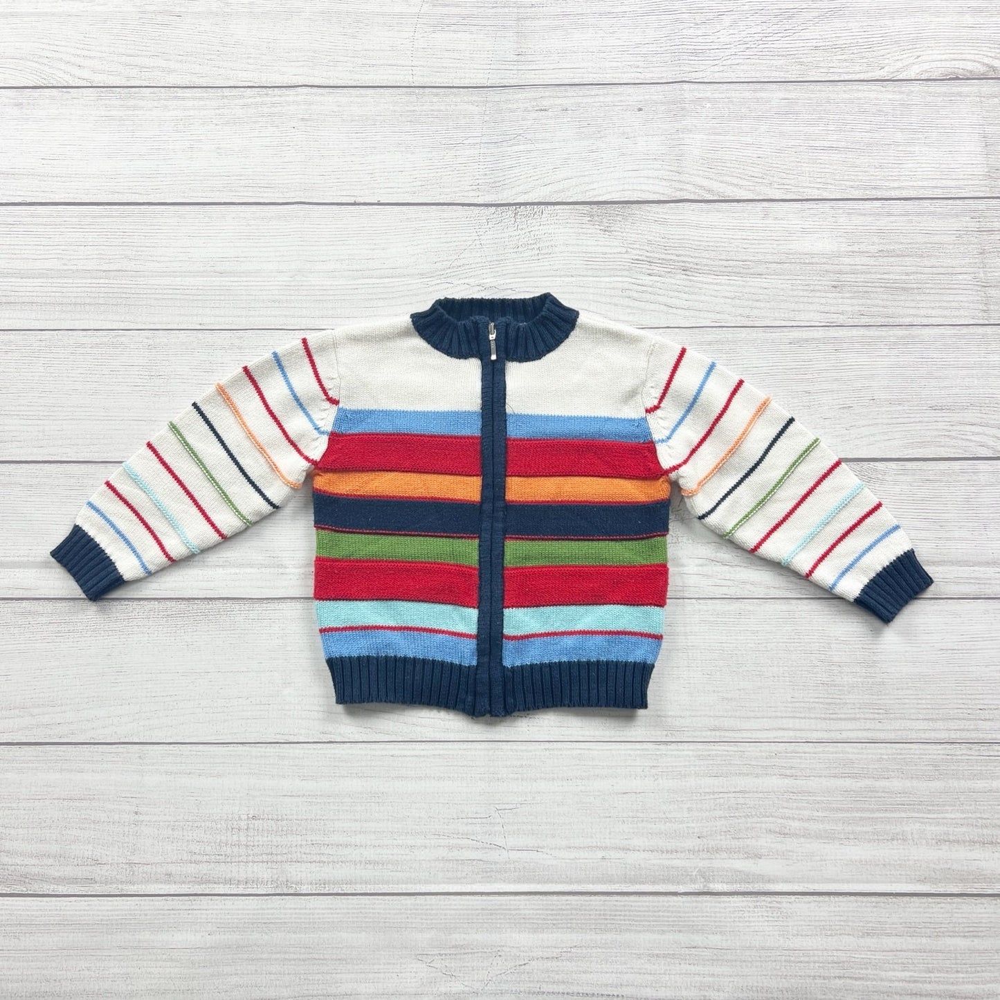 Sarah Louise Multicolor Striped Knit Zip-Up Jacket Toddler 2-3 Years