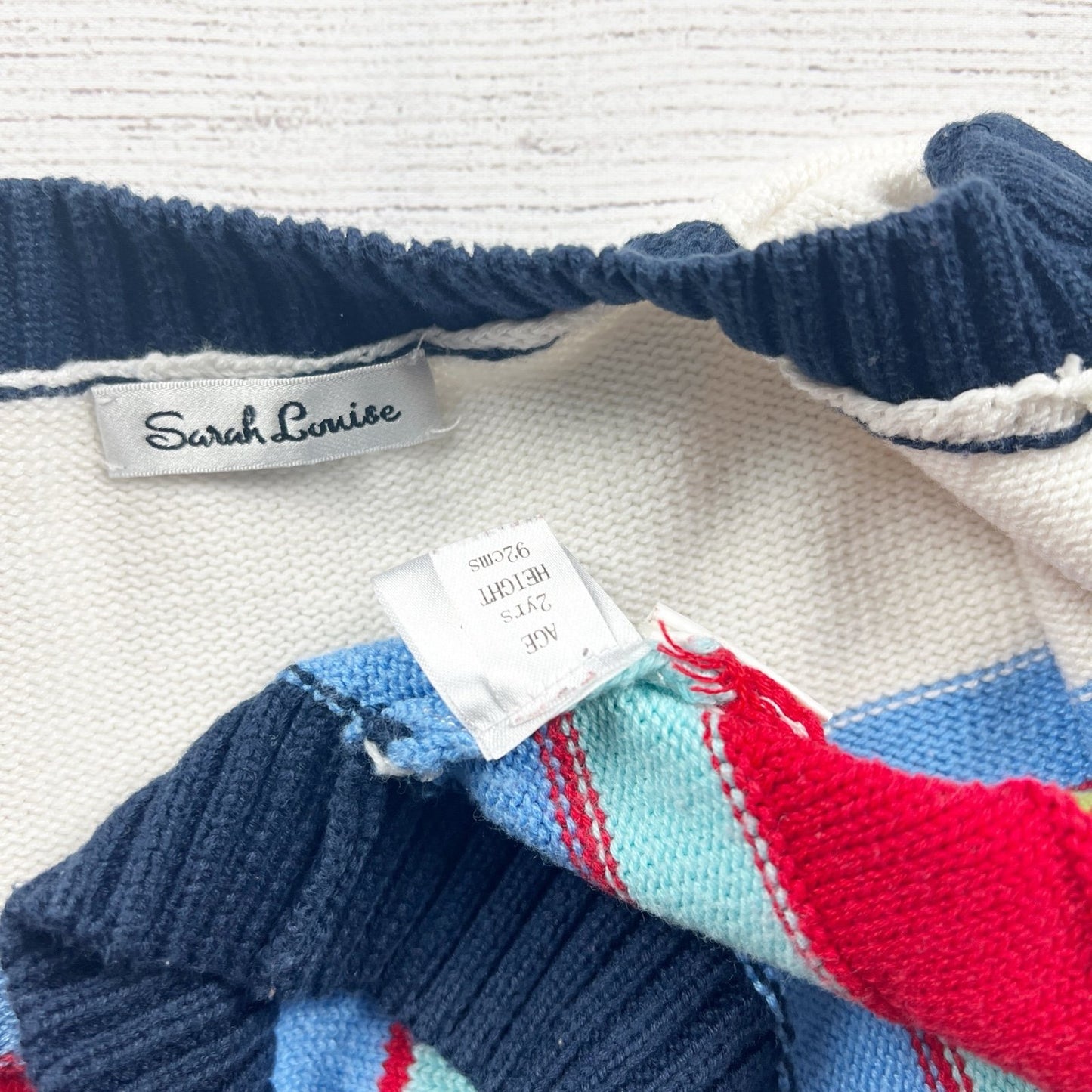 Sarah Louise Multicolor Striped Knit Zip-Up Jacket Toddler 2-3 Years