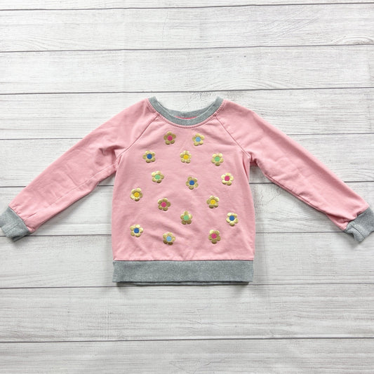 Hanna Andersson Kids Sweatshirt Pink Floral Applique Raglan Crew Pullover Top 5