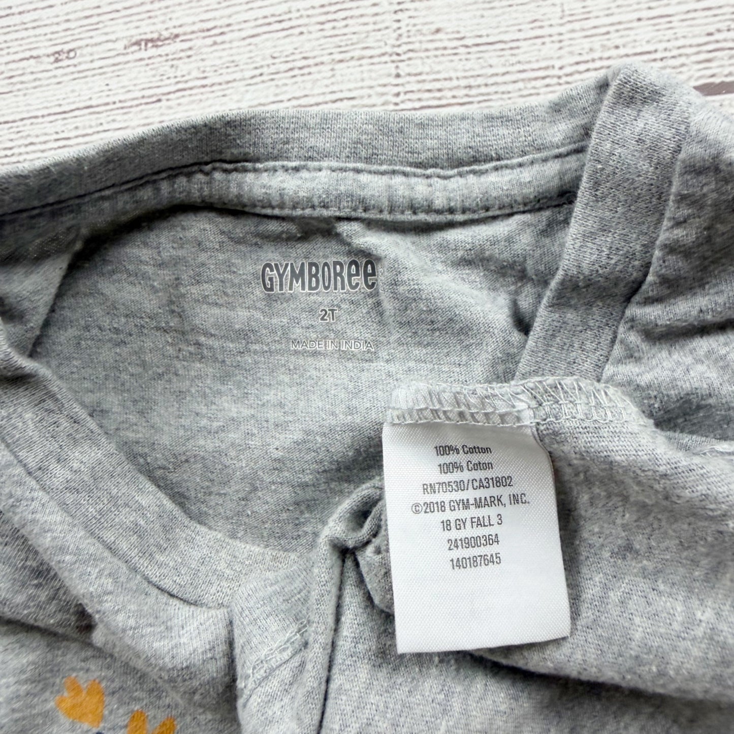 Gymboree Toddler Girls Dinosaur Print Gray Long Sleeve Shirt 2T