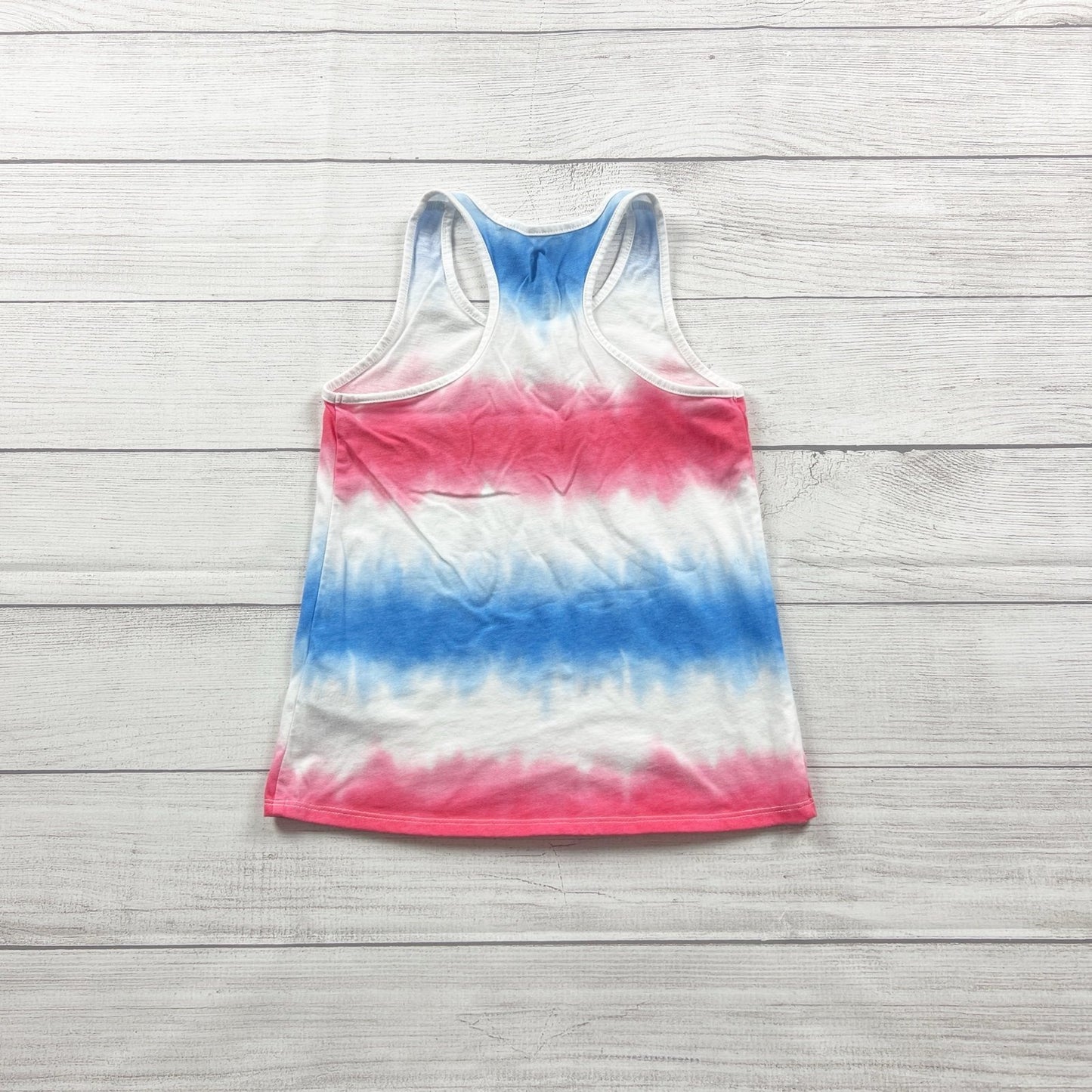 Wonder Nation Girls Tank Top Red White Blue Tie Dye Freedom To Rock M 7-8