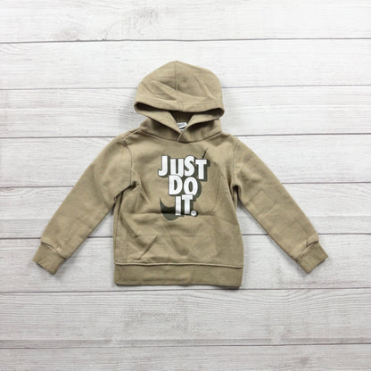 Nike Toddler Hoodie Tan Just Do It Pullover Sweatshirt Logo 2T