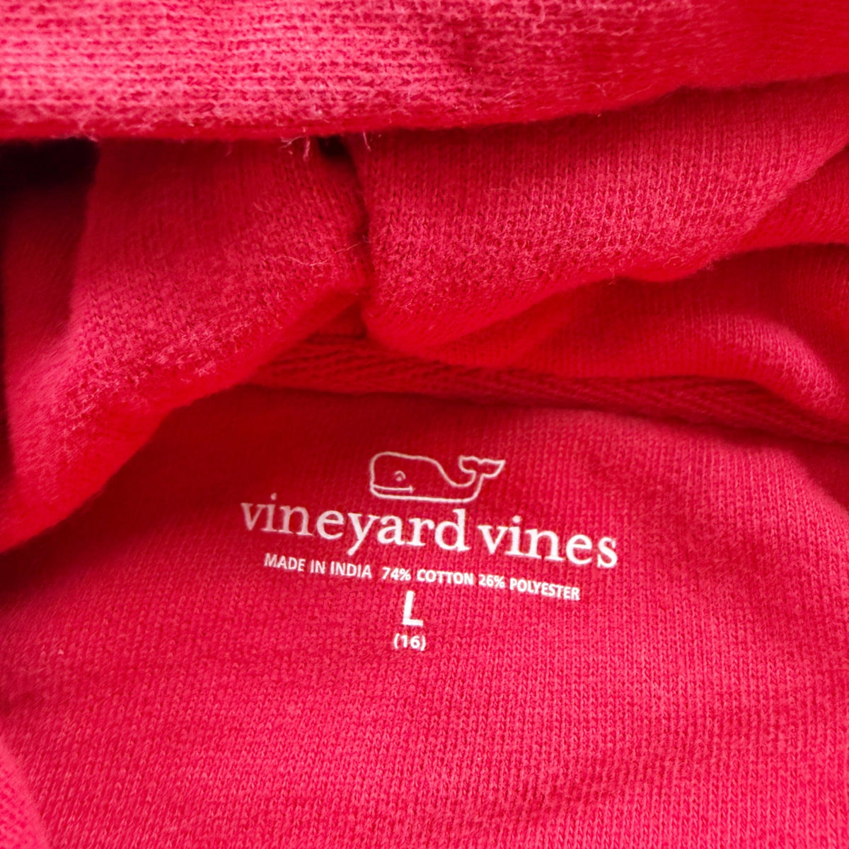 Vineyard Vines Kids Red Hoodie Sweatshirt Printed Logo Pullover L 16