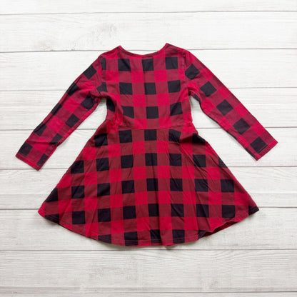 Children's Place Girls Place Red & Black Plaid Long Sleeve Dress S 5-6