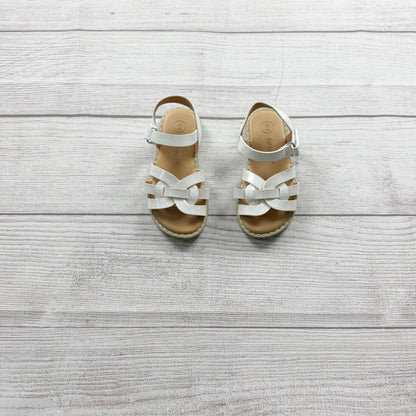 Cat & Jack Toddler Girls Glitter Strap White Sandals 6