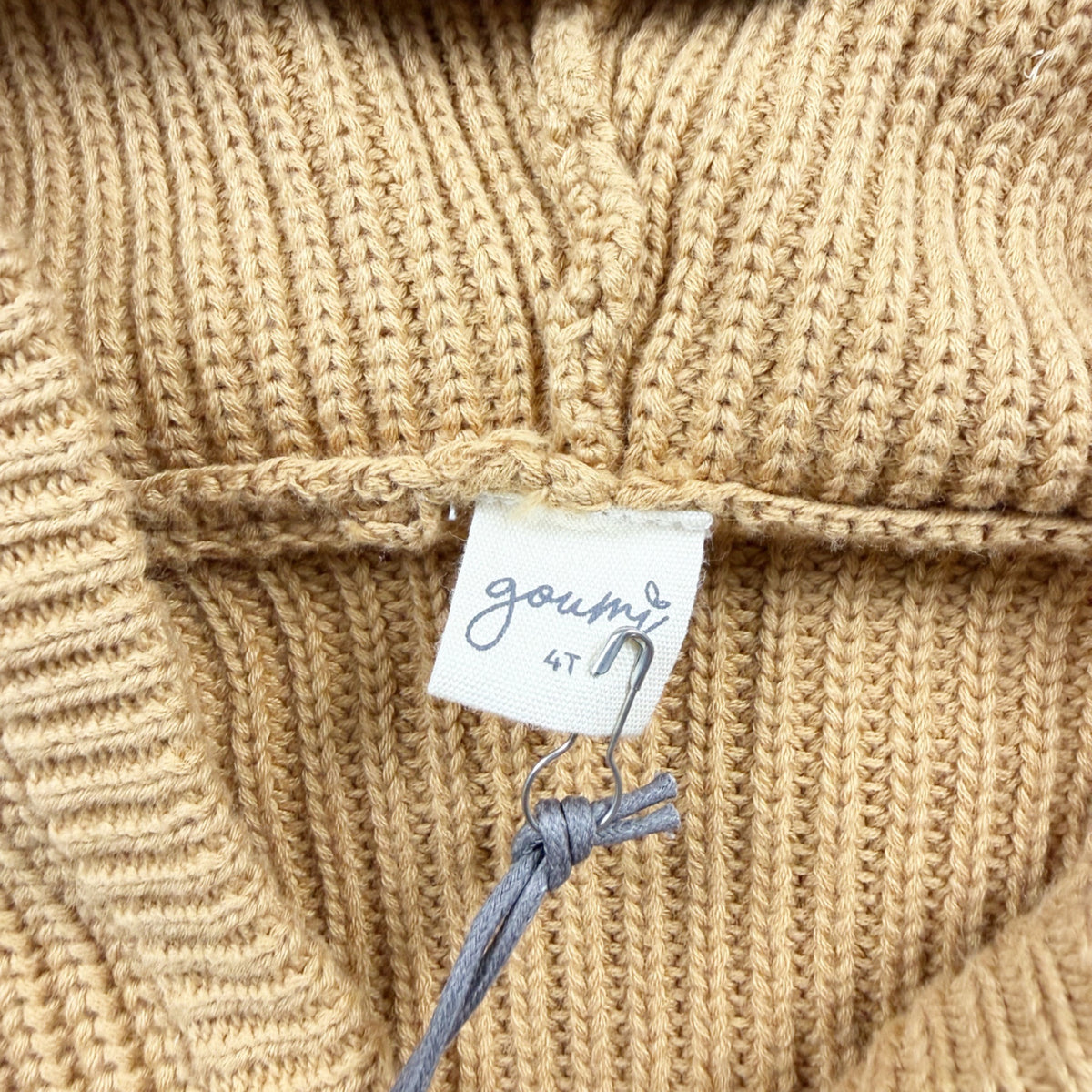 Goumi Kids Organic Cotton Knit Zip Hoodie Honey Yellow NWT 4T