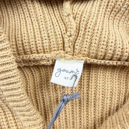 Goumi Kids Organic Cotton Knit Zip Hoodie Honey Yellow NWT 4T
