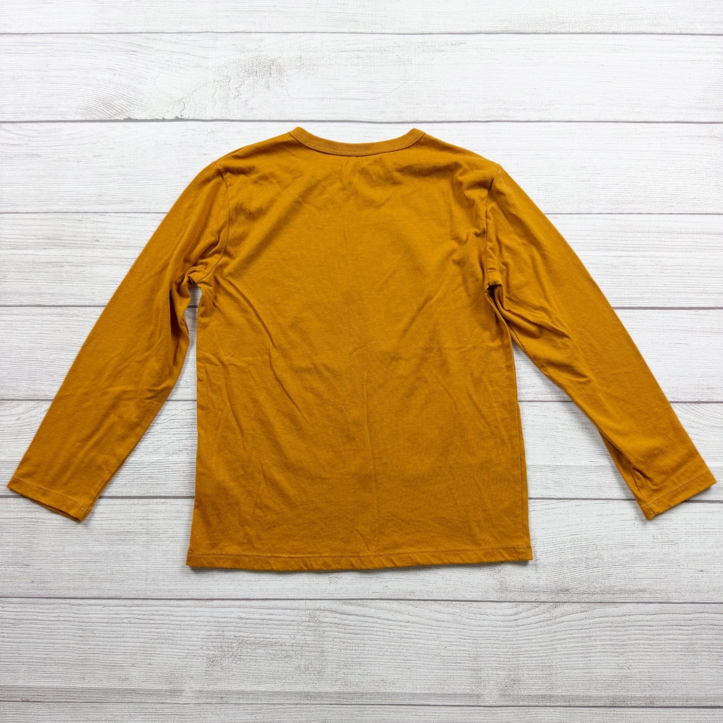 Children's Place Boys Soccer Graphic Mustard Long Sleeve T-Shirt M 7-8