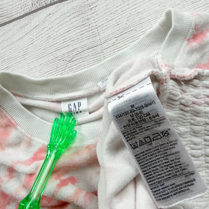 Gap Kids Tie Dye Smocked Hem Short Sleeve Top M 8-9