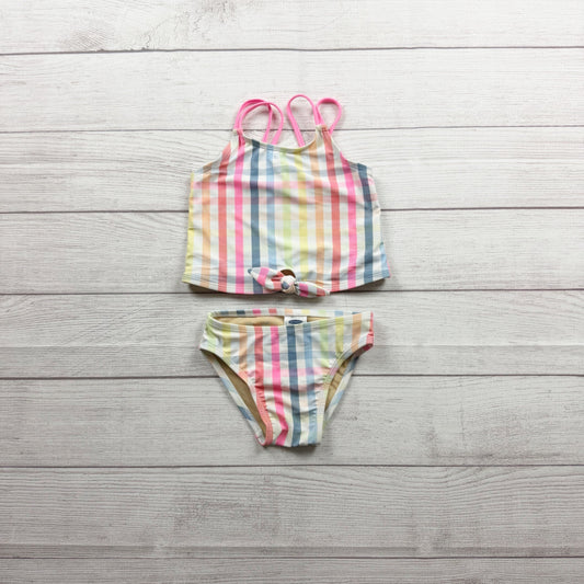 Old Navy Toddler Girls Rainbow Plaid Bikini Swimsuit Tank Bottoms Lightweight 2T