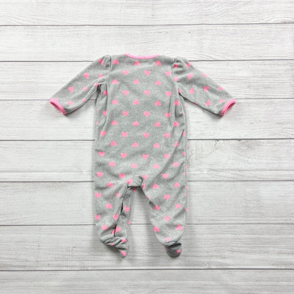 Carter’s Just One You Fleece Footie Pajamas Hearts Giraffe Sleeper 3-6 Months
