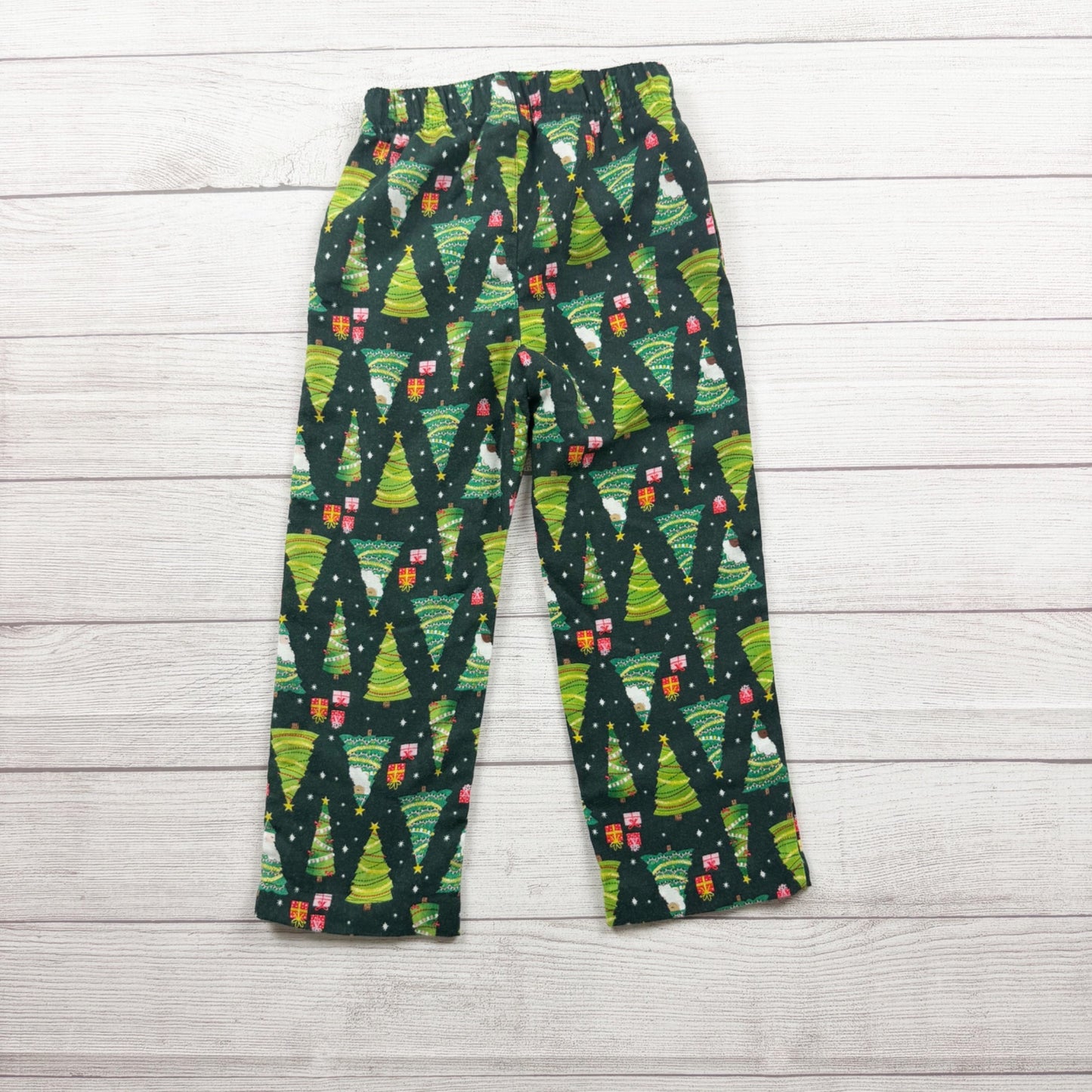 Old Navy Christmas Tree Pajama Set Buttoned Collared Green XS 5