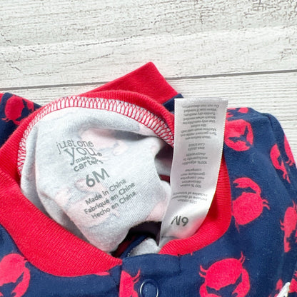 Carter’s Just One You Baby Sleeper Crab Print Footed Pajamas 3-6 Months