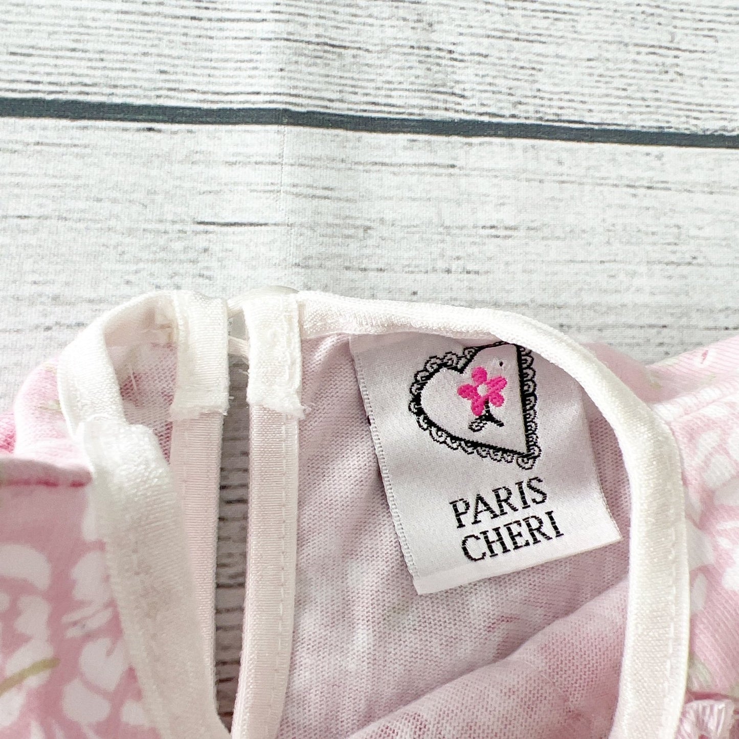 Paris Cheri Floral Romper Girl Sleeveless One Piece Hat Set NWT 6-9 Months