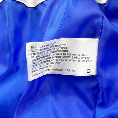Cat & Jack Kids Hooded Puffer Jacket Blue Sherpa Lined Coat XS 4-5