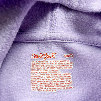Cat & Jack Girls Lavender Hoodie Love Glitter Graphic S 6-7