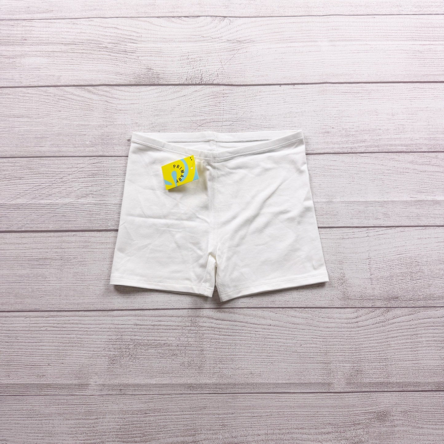 Primary Kids Solid Bike Shorts White NWT 6-7