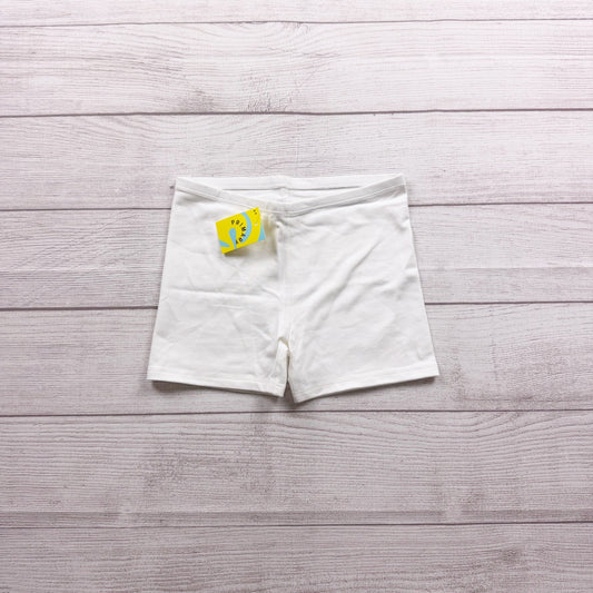 Primary Kids Solid Bike Shorts White NWT 6-7