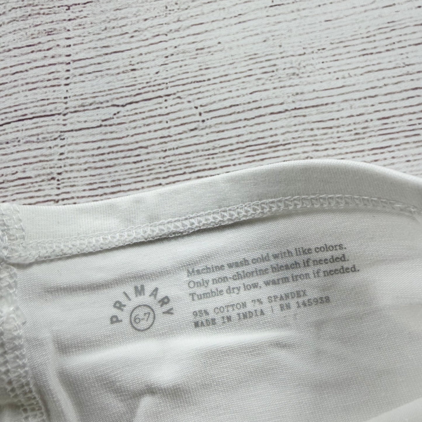 Primary Kids Solid Bike Shorts White NWT 6-7