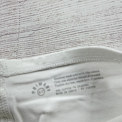 Primary Kids Solid Bike Shorts White NWT 6-7