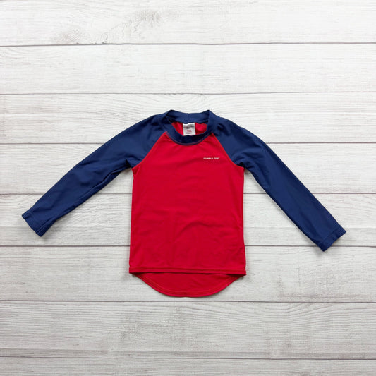 Polarn O. Pyret Long Sleeve Raglan Baby Swim Shirt Red Blue UPF 50+ 1-2 Years