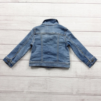 Cat & Jack Toddler Girls Blue Denim Jacket Button Front Snap Pockets 2T
