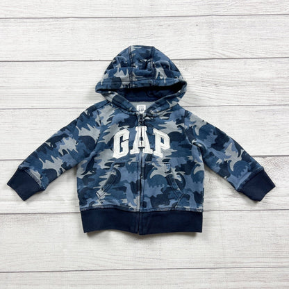 Baby Gap Camo Zip Up Hoodie GAP Logo Hooded Sweatshirt 12-18 Months