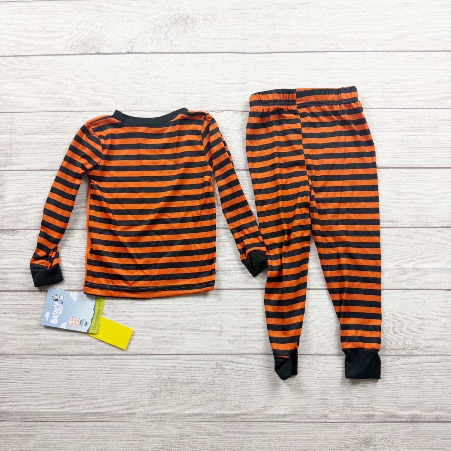 Bluey Toddler Halloween Pajama Set Stripes Pumpkin Graphic NWT 3T
