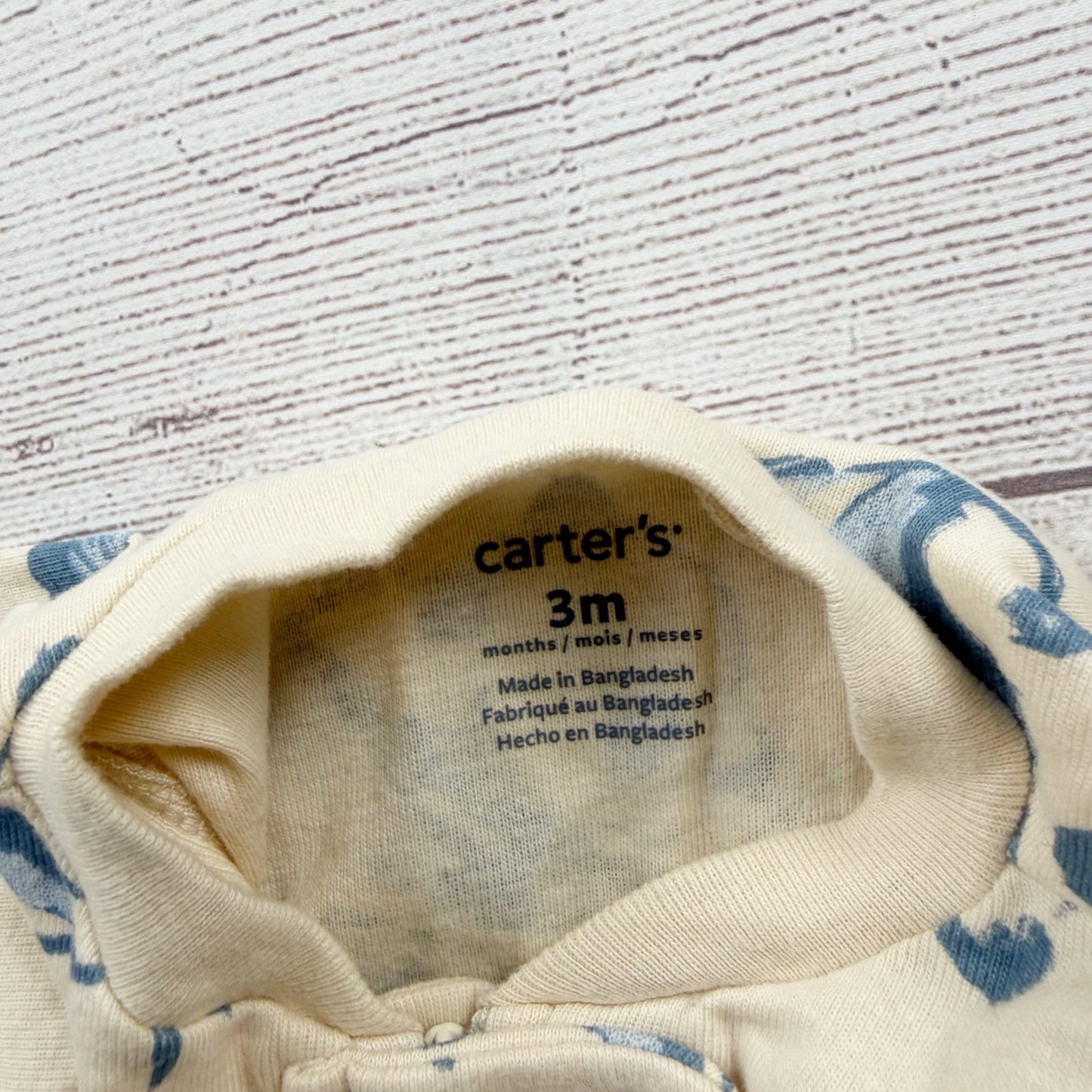 Carter’s Baby Footed Sleeper Panda Print 2-Way Zip Pajamas NWT 0-3 Months