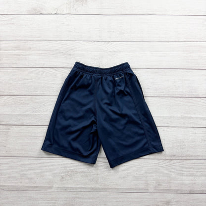 Nike Dri-FIT Boys Athletic Shorts Navy Blue Swoosh Logo Elastic Waist 7