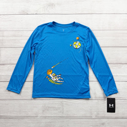 Under Armour Boys Long Sleeve Shirt Space Astronaut Baseball Graphic Tee 7
