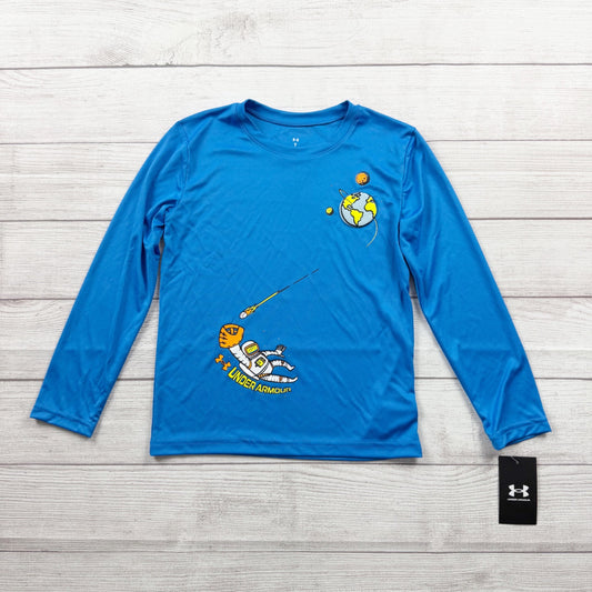 Under Armour Boys Long Sleeve Shirt Space Astronaut Baseball Graphic Tee 7