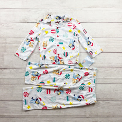 Bluey Toddler Pajama Set Christmas Holiday Theme Flame NWT 3T