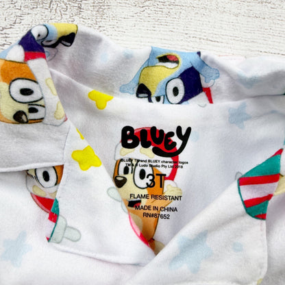 Bluey Toddler Pajama Set Christmas Holiday Theme Flame NWT 3T