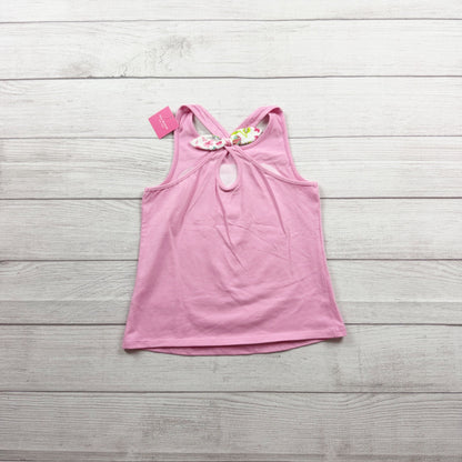 Isaac Mizrahi Girls Flamingo Print Bow Back Tank Top Pink NWT M 7-8