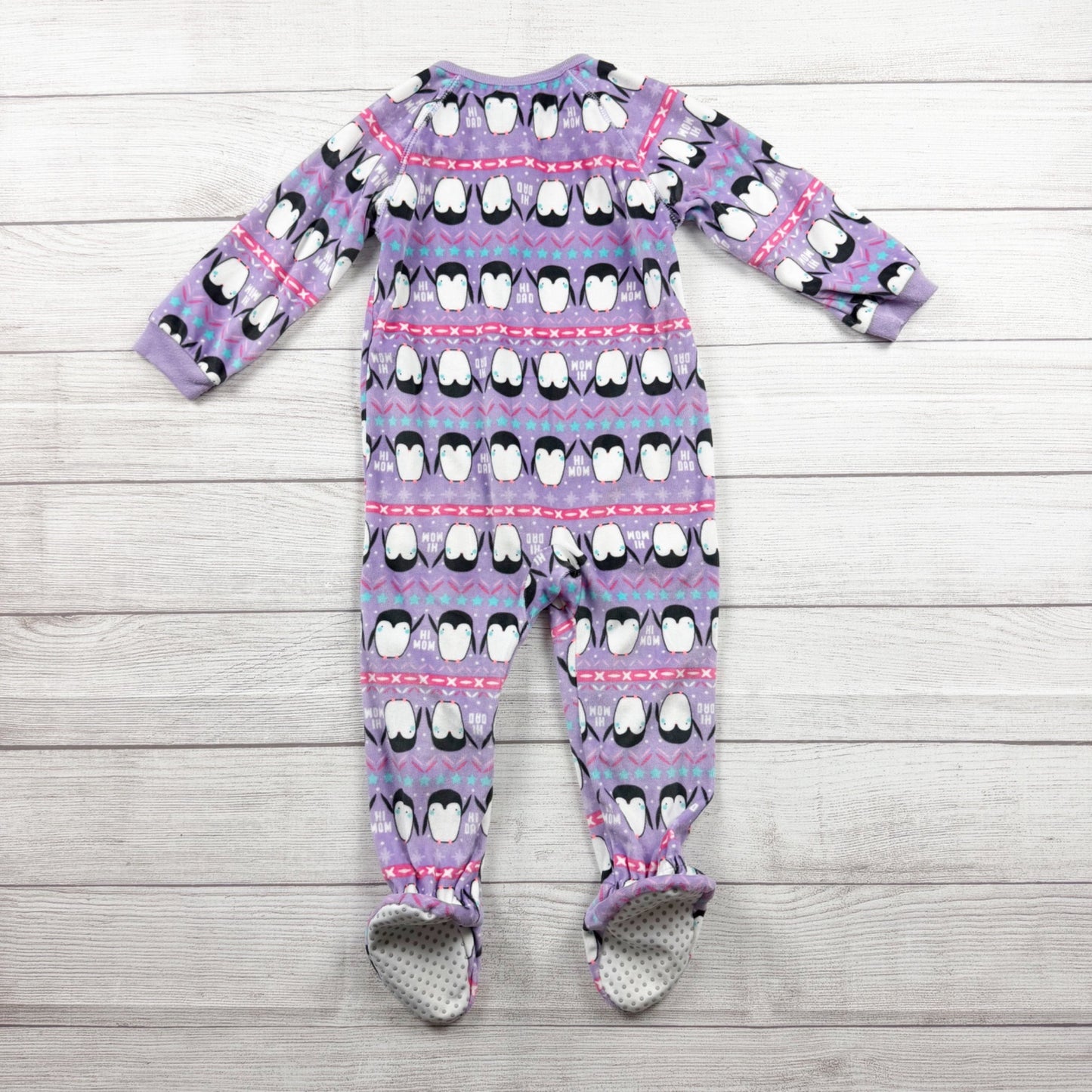The Children’s Place Penguin Footed Pajamas Fleece Sleeper Zip Up 2T
