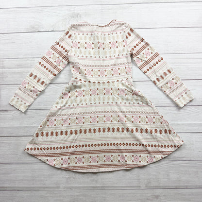 The Children's Place Girls Snow Fairisle Pattern Long Sleeve Dress M 7-8