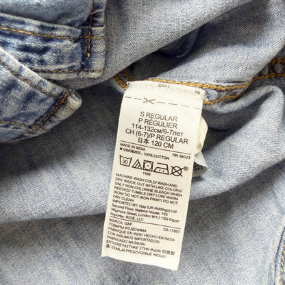 GapKids 1969 Denim Button Front Shirt Regular Long Sleeve Blue Lightweight S 6-7