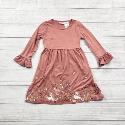 Blueberi Boulevard Unicorn Dress Girls Mauve Ruffle Cuff Dress Floral Print 6
