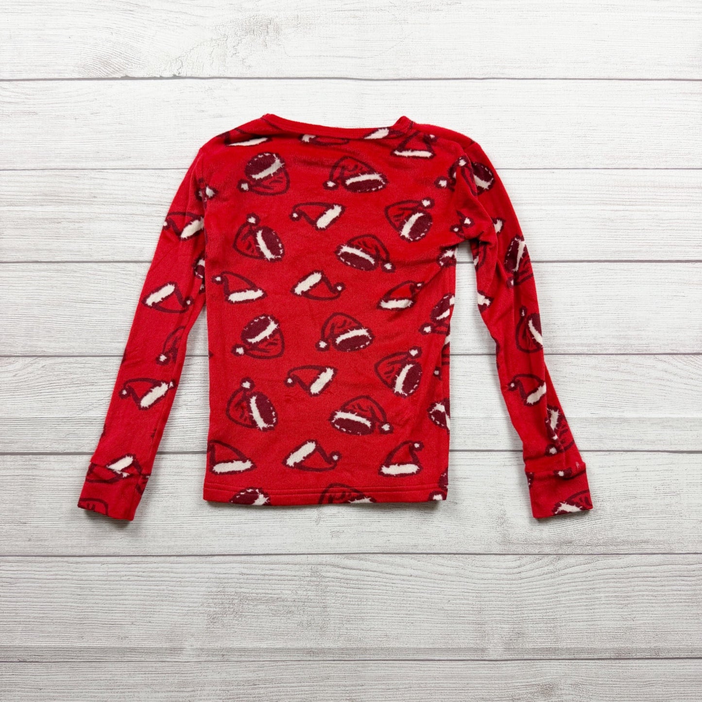 Cat & Jack Kids Christmas Pajama Set Santa Hat Pattern Long Sleeve Pants 8