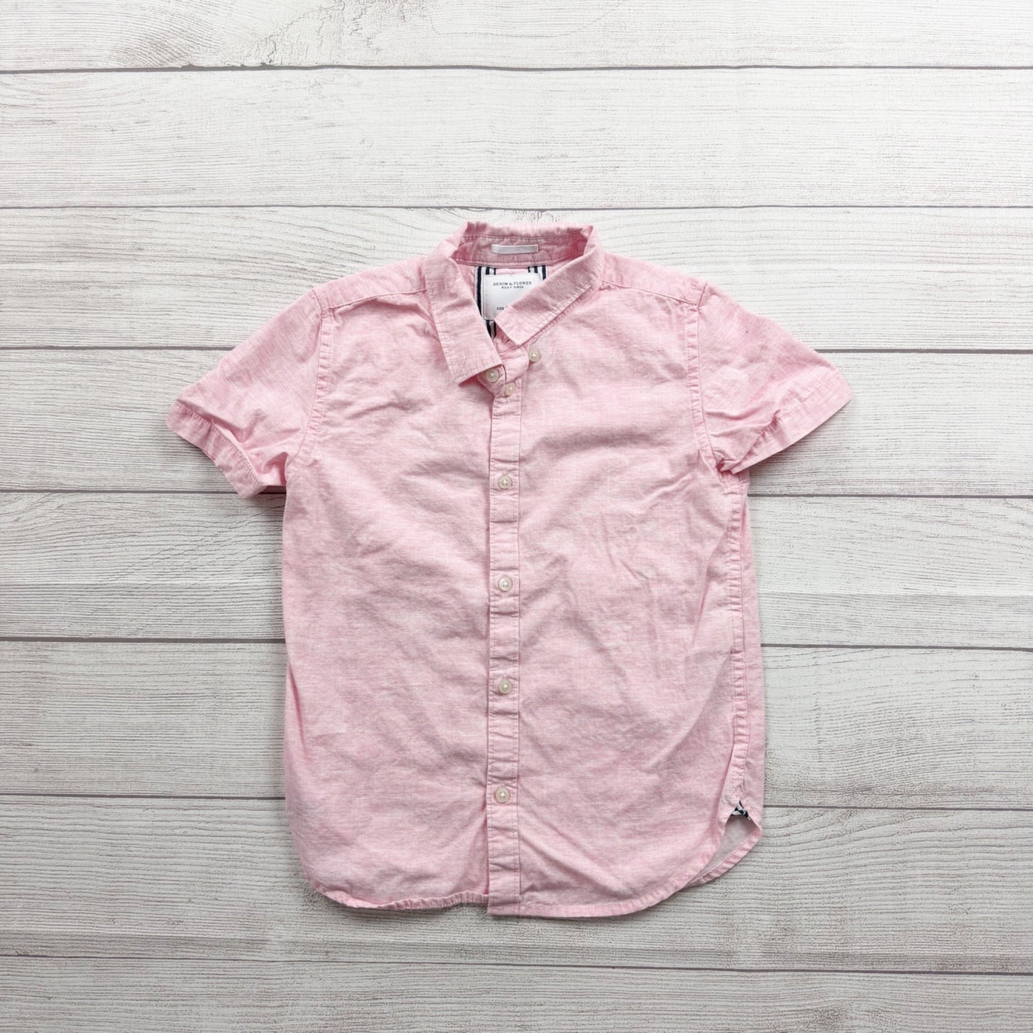Denim & Flower by Ricky Singh Girls Button-Down Shirt Pink 7